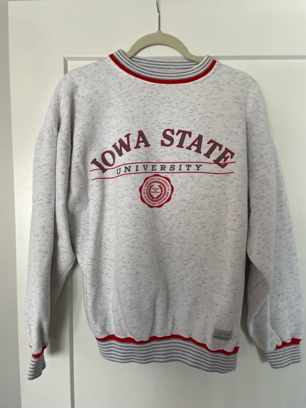 Gear For Sports Iowa State Crewneck Sweatshirt in Heather Grey and Red